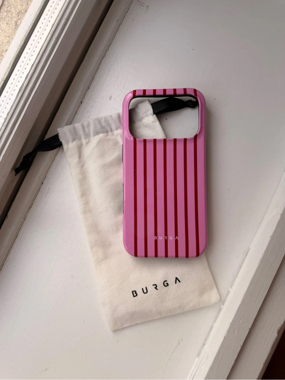 NWT Burga Favorite Bikini Pink & Red Striped iPhone 17 Pro Case